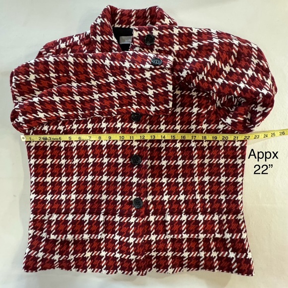 LIZ CLAIBORNE Wool Blend Houndstooth Peplum Maroon Orange Jacket (XL) - Picture 10 of 17